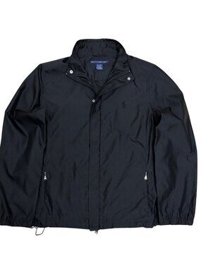 RALPH LAUREN GOLF Jacket Black Light Windbreaker Casual Bomber Coat Mens Large